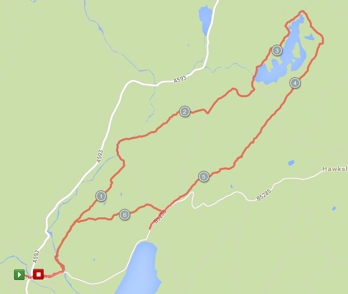 Map Coniston to Tarn Hows