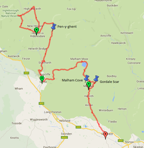 Map Horton to Gargrave